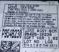 95400-B0230 bcm body control module 2017-2019 Kia Forte