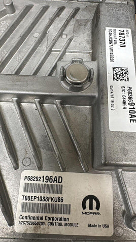 P68292196AD Jeep Wrangler ecm ecu computer 2018-2022