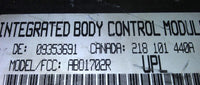 09353691 bcm body control module 2002 Chevy Camaro