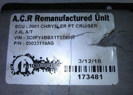 05033119AG Chrysler PT Cruiser 2001 ecm ecu computer - Swan Auto