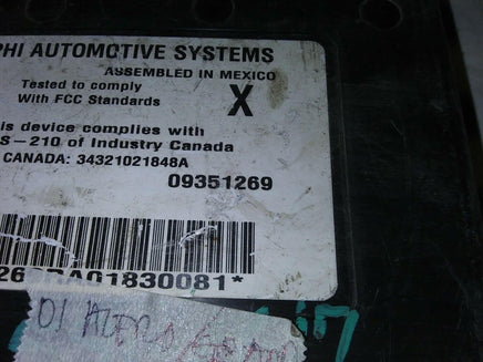 09351269 bcm body control module 2001 Pontiac Grand Am or Alero - Swan Auto