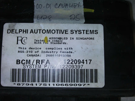 12209417 Chevy Cavalier 2000-2001 Keyless Entry Module - Swan Auto