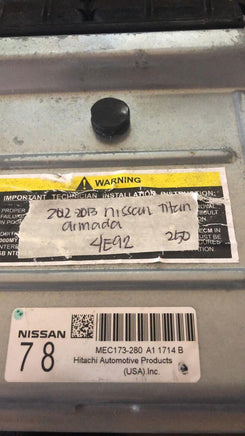 2012-2013 Nissan Titan ecm ecu computer MEC173-280 - Swan Auto