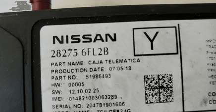 28275 6FL2B Nissan Altima or Armada 2018-2019 telematics module - Swan Auto