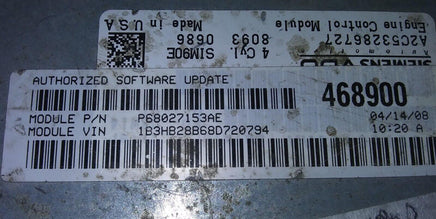 P68027153AE ecm ecu computer 2008 Dodge Caliber - Swan Auto